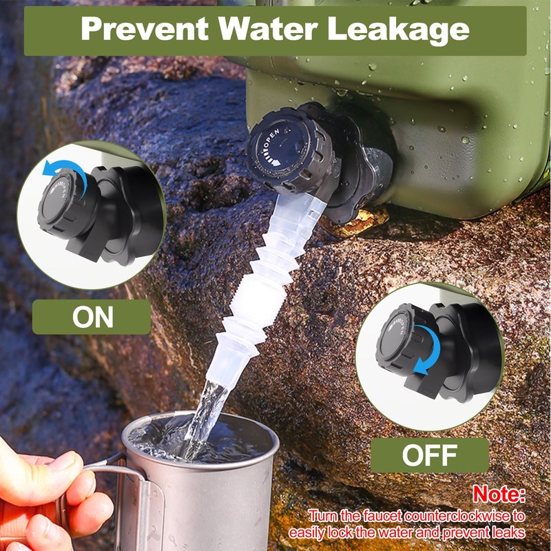 Sahasea 3 Gallon Water Jug, Portable Camping Water Jug Dispenser with Spigot, Leak-Proof Water Storage Containers for Camping, Outdoor, RV, BPA Free Emergency Water Tank, Green