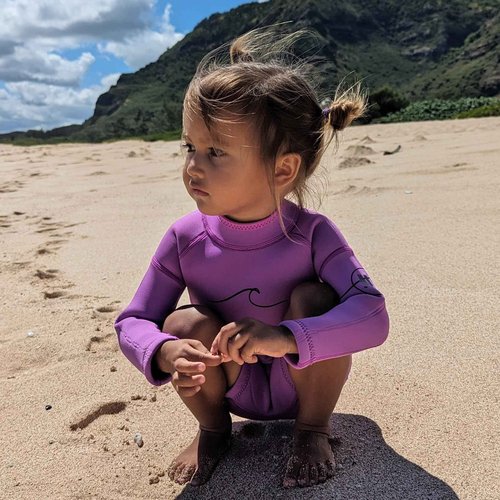 Selective HA Baby, Infant, Toddler, Kids Ultrasoft 1.5mm and 2.5mm Neoprene Longsleeve Shorty Wetsuit Springsuit, Yamamoto and Traditional Neoprene Versions (Electric Purple 2.5mm Yamamoto, 2T (M))