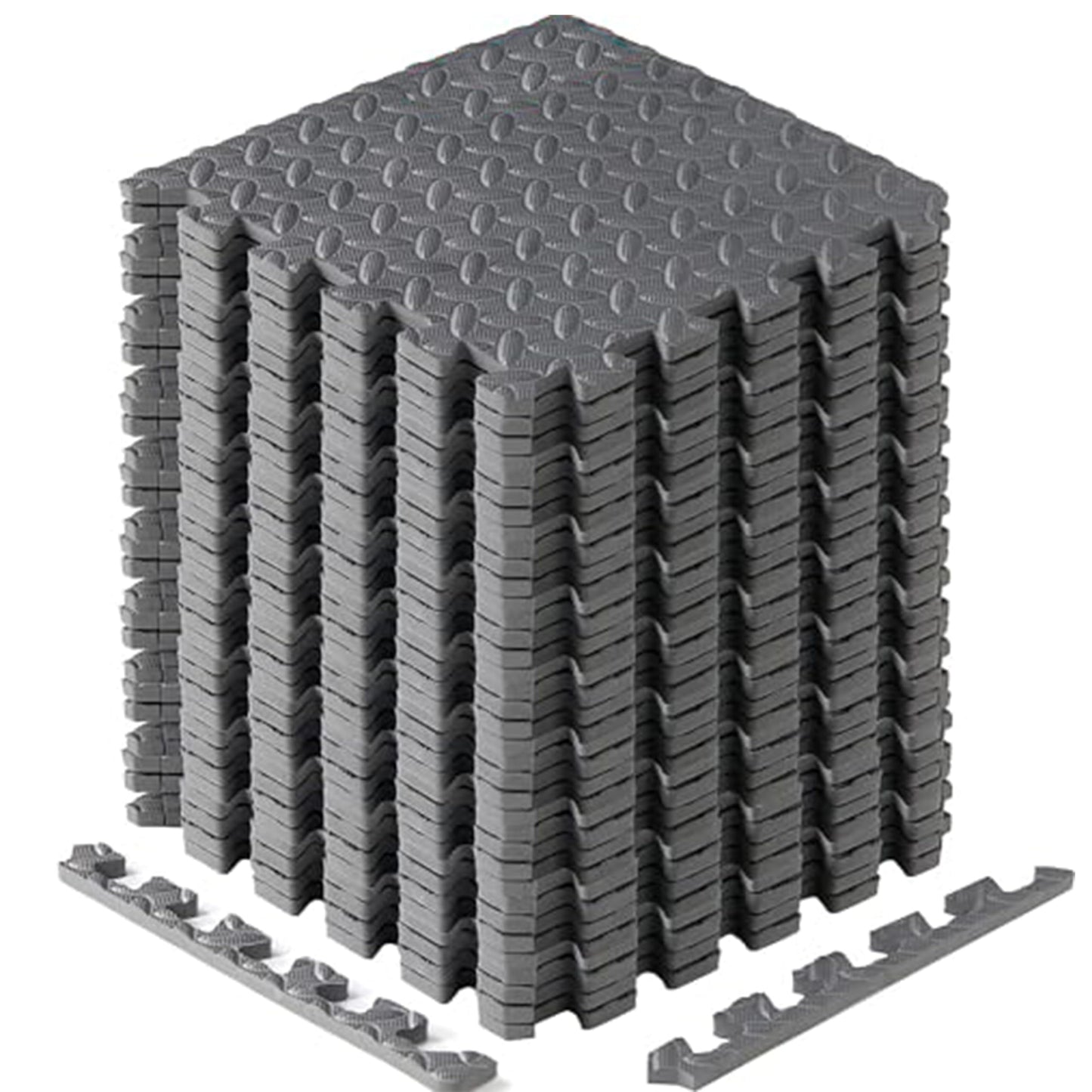 Yes4All EVA Interlocking Mats, Puzzle Floor Tiles, Foam Floor Padding with Border for Furniture, Home Space, Living Room, Garage 11,15,32,99 SQFT