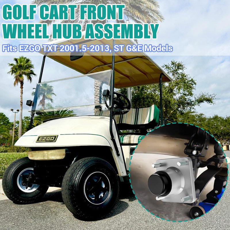 DRIVE UP EZGO TXT Front Hubs, Golf Cart Front Wheel Hub with Wheel Bearings Assembly Fits EZGO TXT Medalist 2001-2013 Gas and Electric Golf Carts, 70895G01