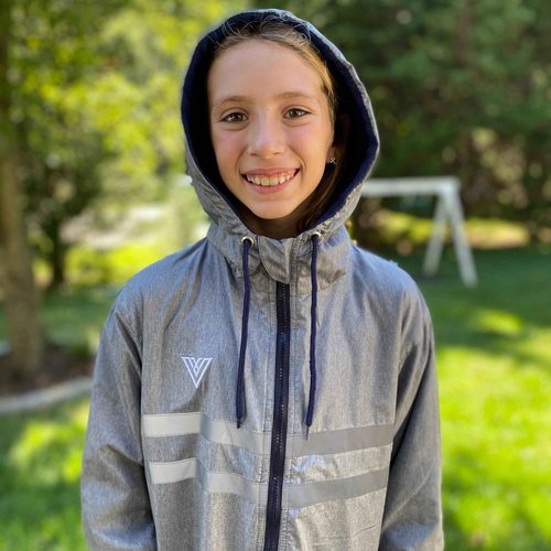 V ATHLETICA Unisex Swim Parka for Men, Women, Boys, and Girls (Reflective Heather Grey, XX-Small)