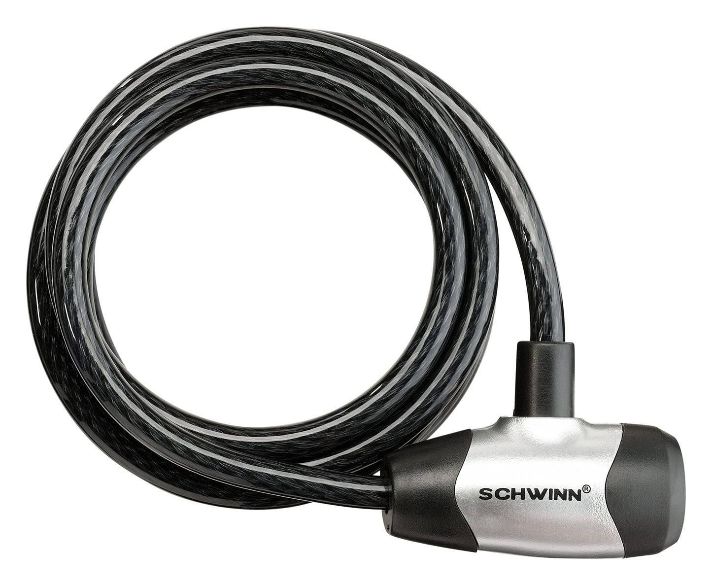 Schwinn Bike Cable Lock with Keys, 6 ft x 8 mm, Black, Durable Steel, Protective Vinyl Cover, Carrying Bracket for Transport, Anti Theft Protection, Bike Lock Cable for Security