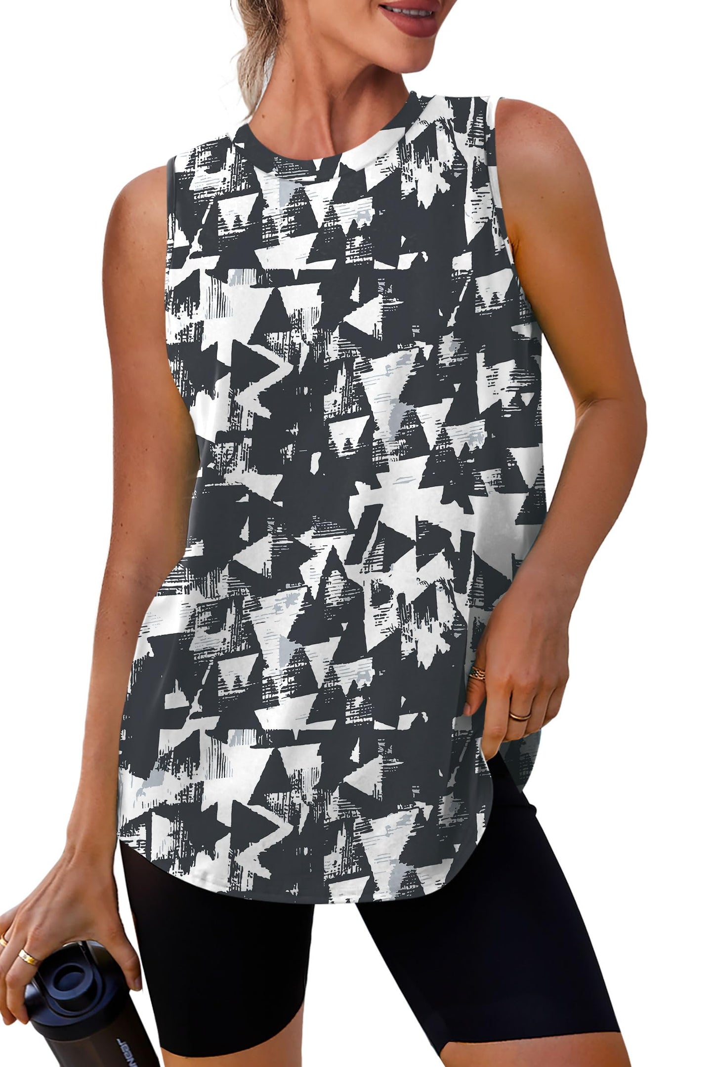 Women Beach Fashion Workout Tank Tops for Women Sleeveless Loose Fit Yoga Tops Active Shirts Sports Gym M