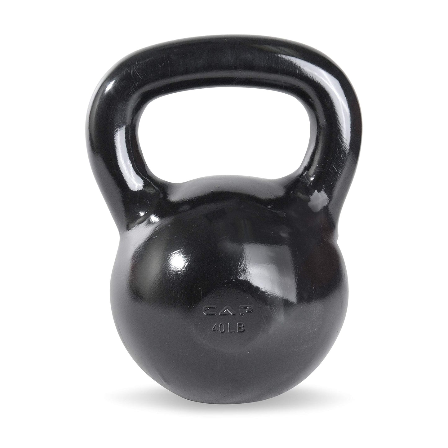 CAP Barbell Black Powder Coated Cast Iron Kettlebell, 40 lb