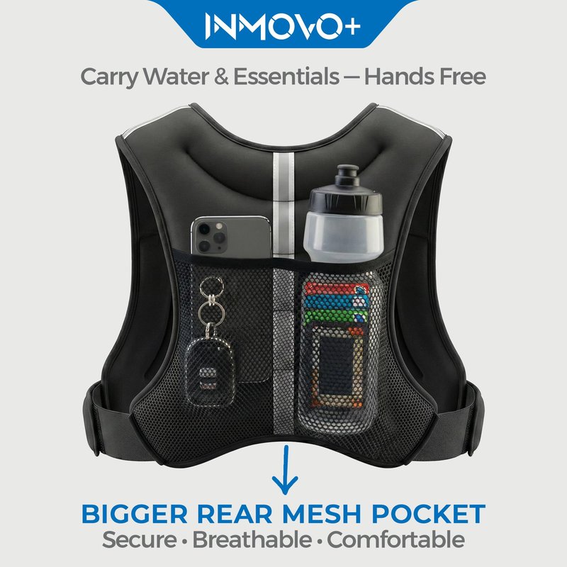 Weighted Vest for Women 10 LB (5kg) – Fixed Weight Training Vest for Women Men, Adjustable Straps, Odor-Resistant Neoprene, Large Back Pocket for Running, Strength Training & Weight Loss