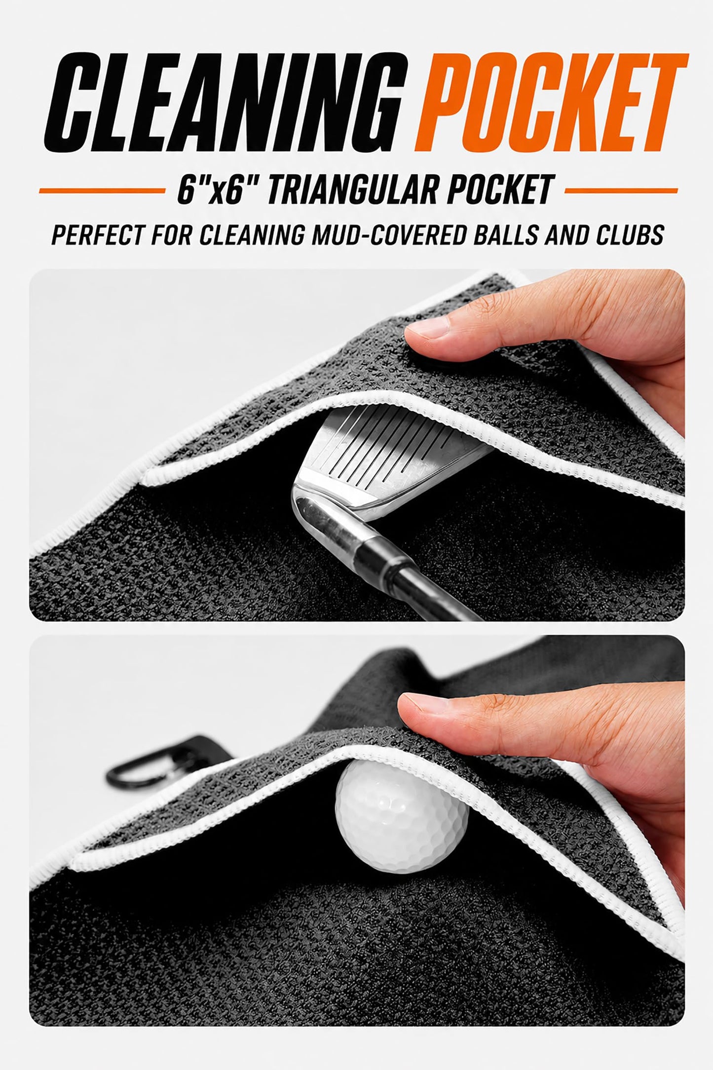 Frevontica Magnetic Golf Towel with Cleaning Pocket, 24"x16" Ultra-Absorbent Waffle Microfiber Golf Towel with Magnet & Clip for Golf Bag, Carts and Clubs, Golf Accessories Gift for Men Women Golfers
