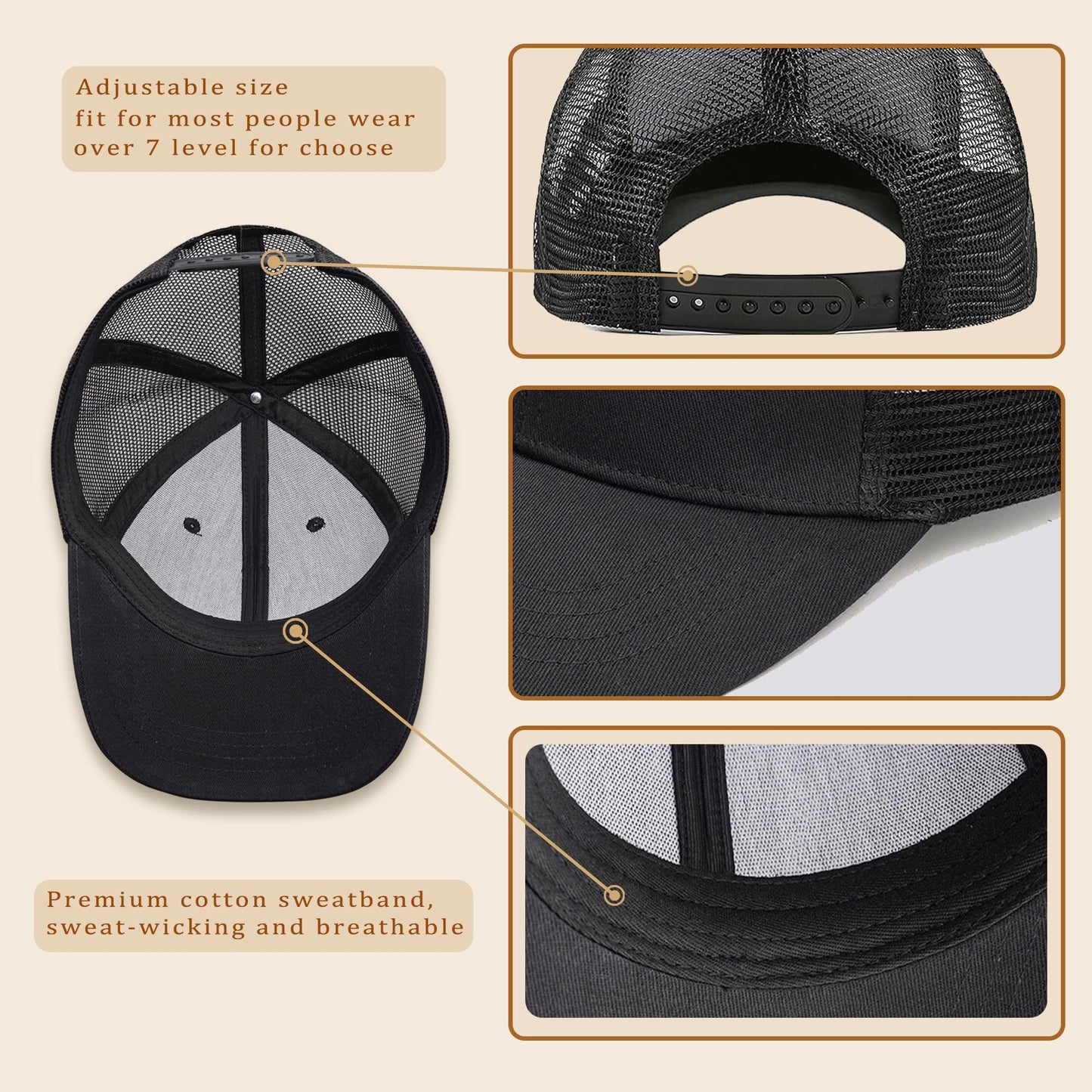 Bakyiwe Girl Father Daddy Gifts Dad Hats for Men, Adjustable Dad Trucker Hats, Fathers Day Birthday Gifts from Daughter Black