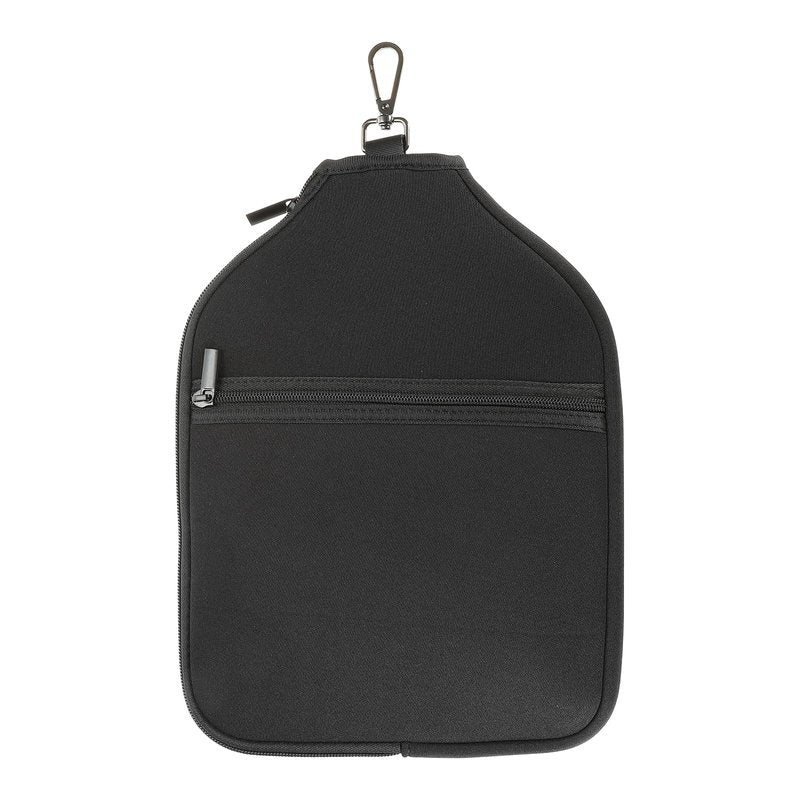 PATIKIL Pickleball Paddle Cover, Universal 12.2x9.4 Inch, Black Neoprene, Zipper Closure, Utility Pocket, Soft Shell, Carrying Strap