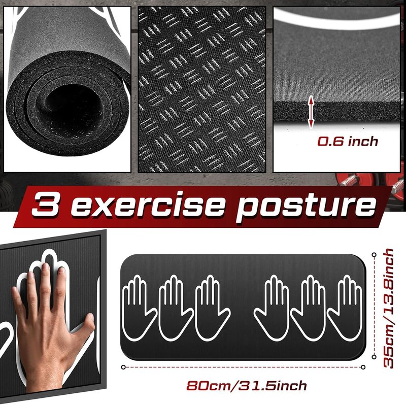 Fitness Workout Push-Up Rollers - Non-Slip Exercise Mat with Hand Placement Marks | 31.5 x 13.8 Inch Portable Home Gym Equipment