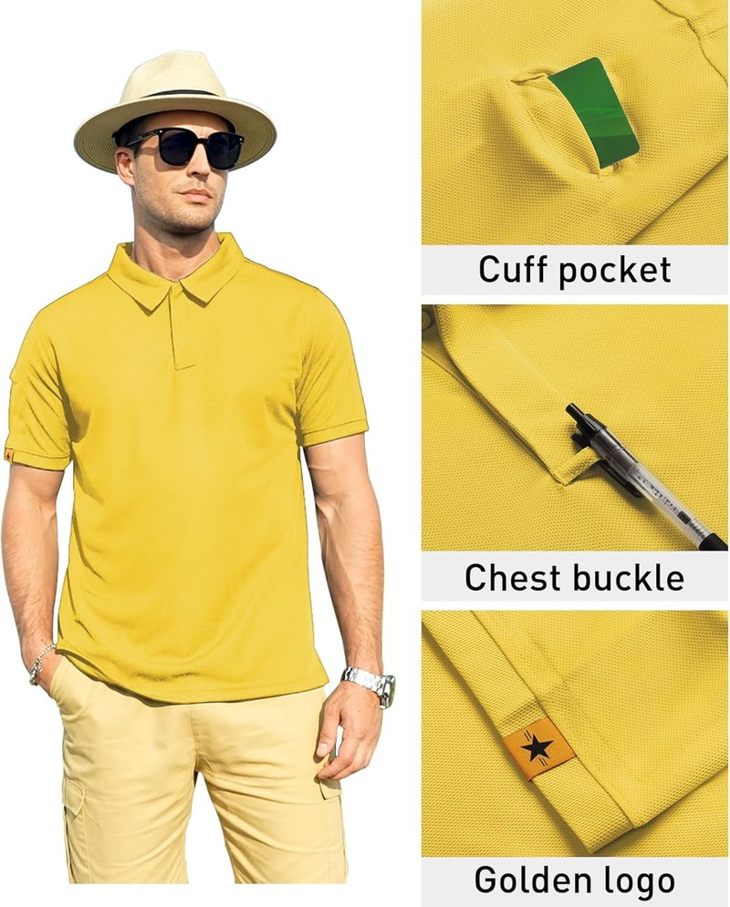 Men's Tactical Polo Shirt - Short Sleeve Athletic Golf Tee | Casual Stylish Collared Design