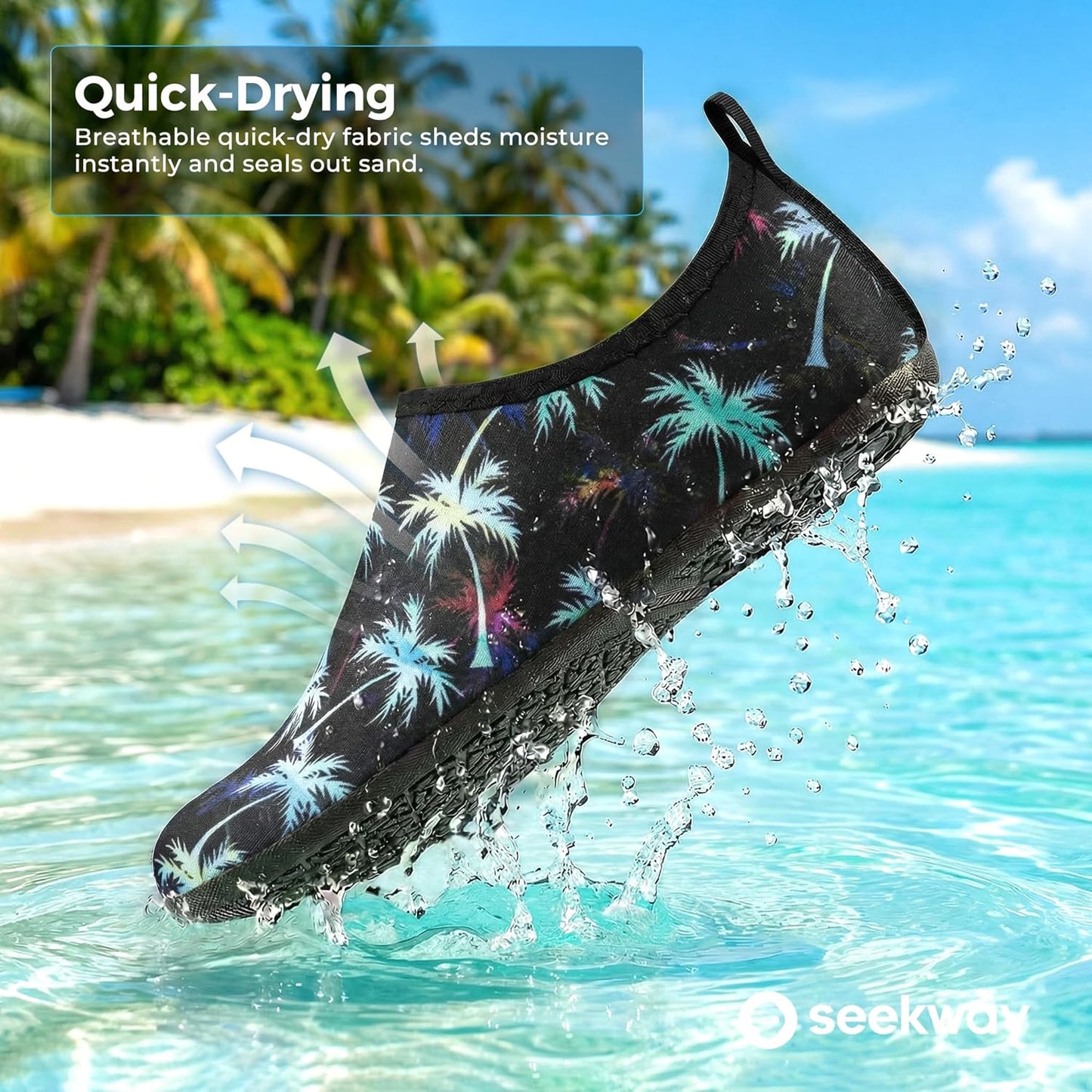 Water Shoes for Men & Women - Quick-Dry Aqua Socks with Non-Slip Design for Beach, Swim, River & Pool | Black