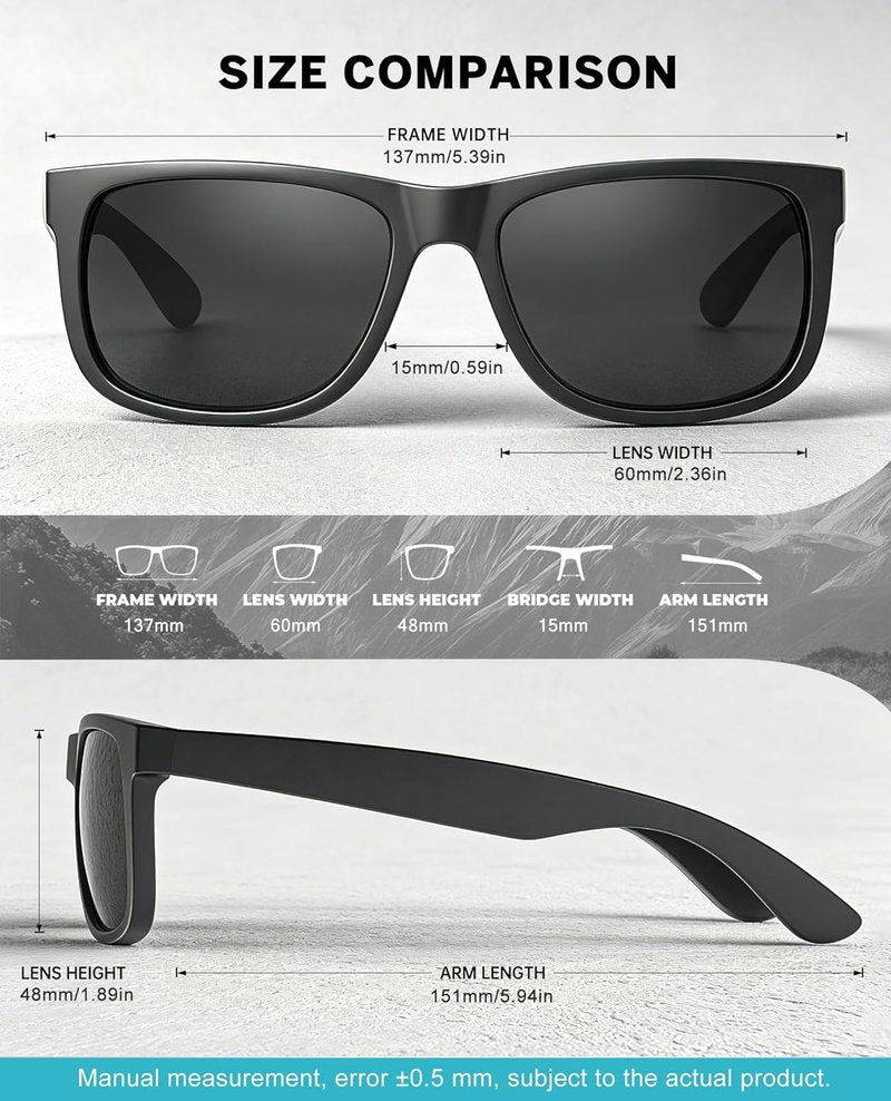 KALIYADI Polarized Sunglasses for Men - Classic UV400 Protection for Driving, Fishing & Golf