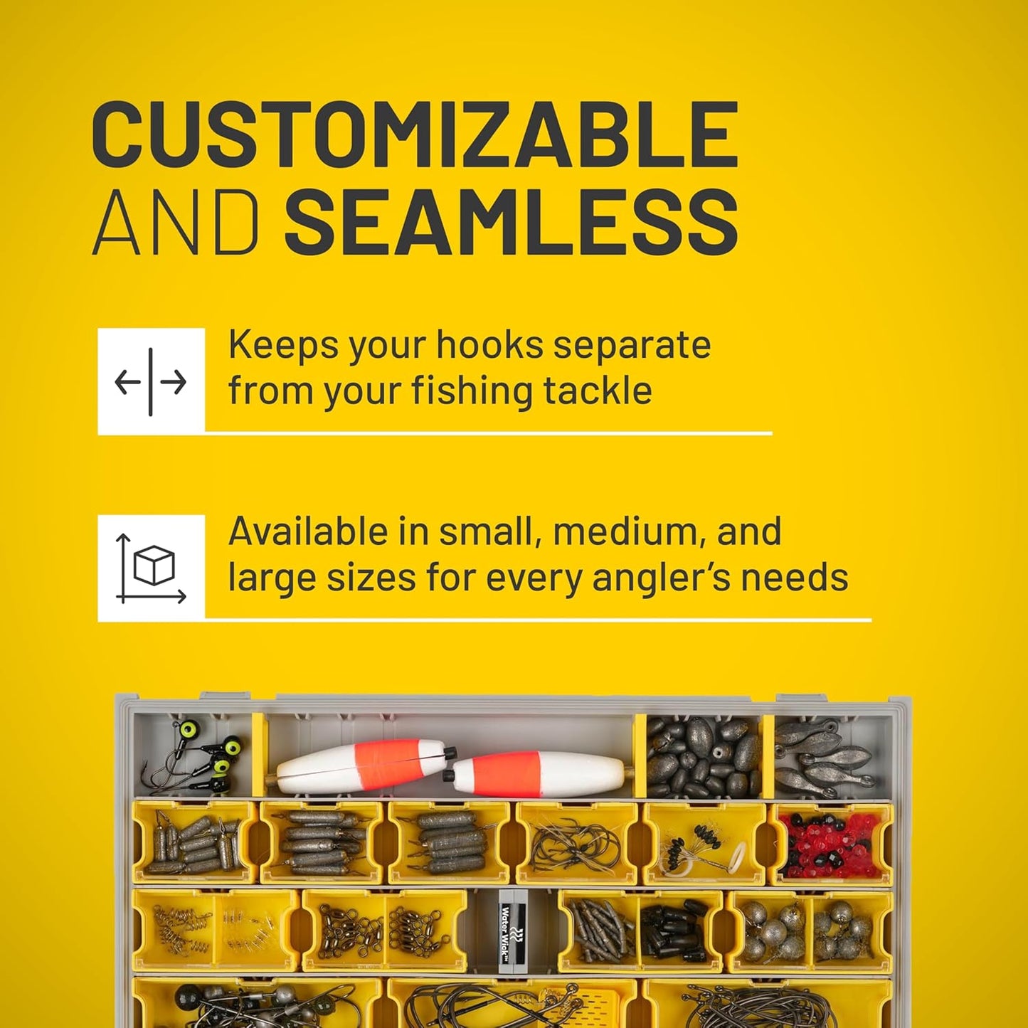 Plano Edge Terminal Hook Retainer Box - Yellow 2-Pack with Tackle Tray for Fishing Storage