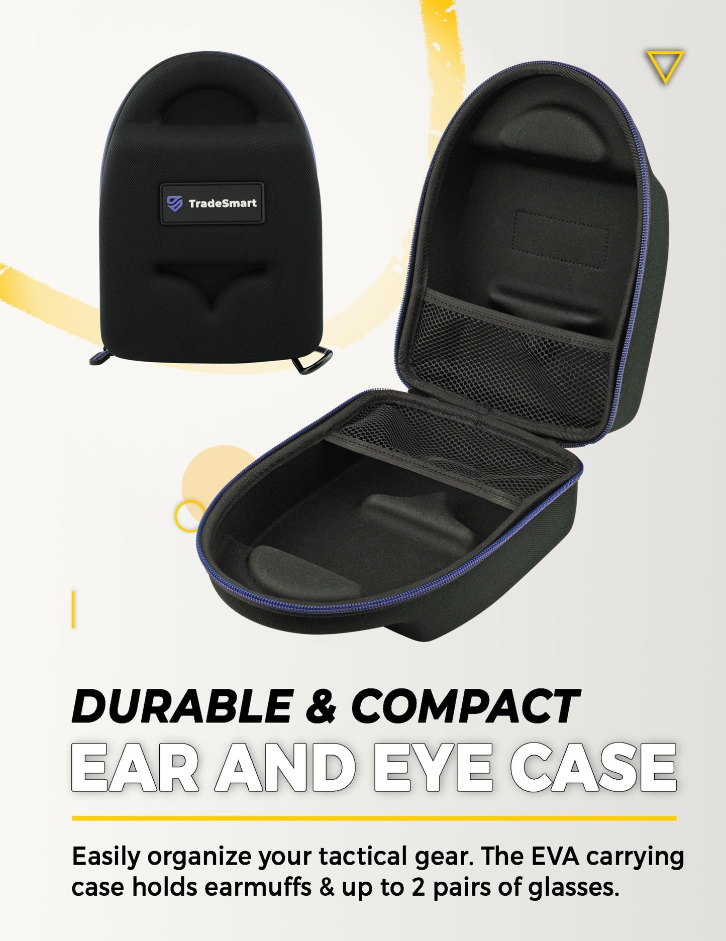 TradeSmart All-in-One Shooting Ear Protection - Comfort+ NRR 28 Earmuffs, Glasses & Earplugs + Carry Case