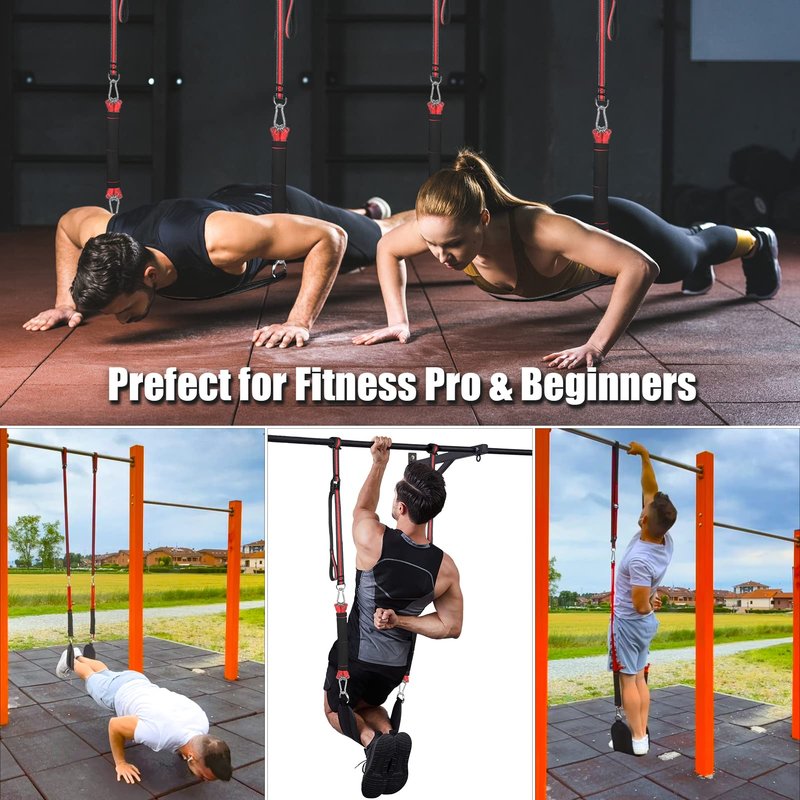 Pull Up Assistance Band with Fabric Feet/Knee Rest, Pull up Assist Bands Pull-up Exercise Band for Chin-up Workout, Body Stretching (Two feet 400lbs)