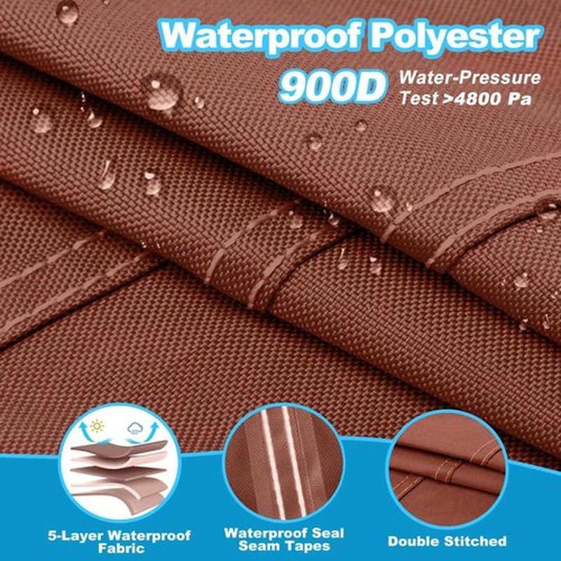 Fuprosico Bimini Top Replacement Canvas with Light Hole for Boat, 4 Bow 8L 73-78W Bimini Top Cover with Storage Boot, 900D Heavy Duty Waterproof Marine Polyester, Without Frame, Burgundy