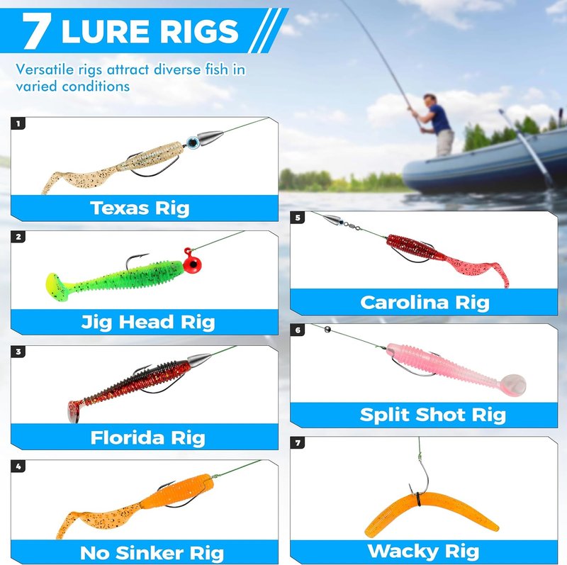 Fishing Lures Kit - 137Pcs Tackle Box with Crankbaits, Hooks & Weights | Freshwater Bait Gear for Men