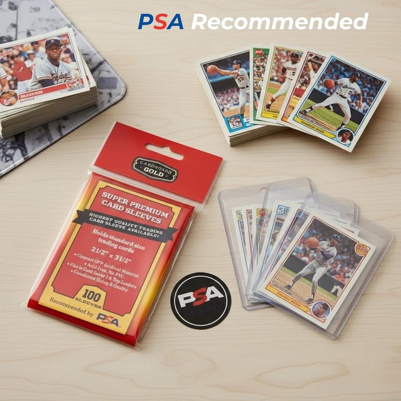 Gold Super Premium Card Sleeves - Ultra Clear OPP 2 Mil | Fits Standard Trading Cards (1000 Pack)