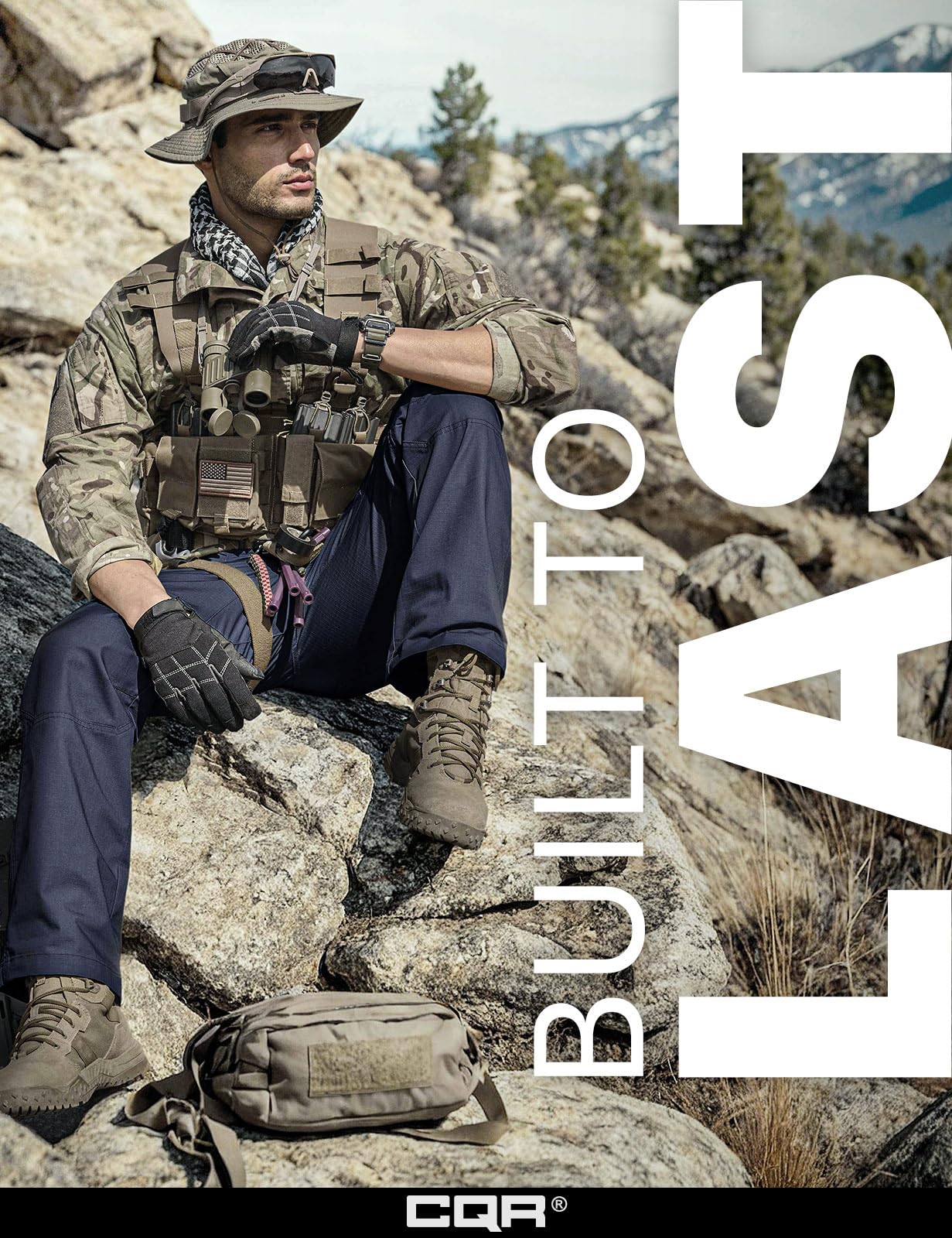 CQR Men's Tactical Pants, Water Resistant Ripstop Cargo Pants, Lightweight EDC Work Hiking Pants, Outdoor Apparel, Raider Police Navy, 34W x 32L