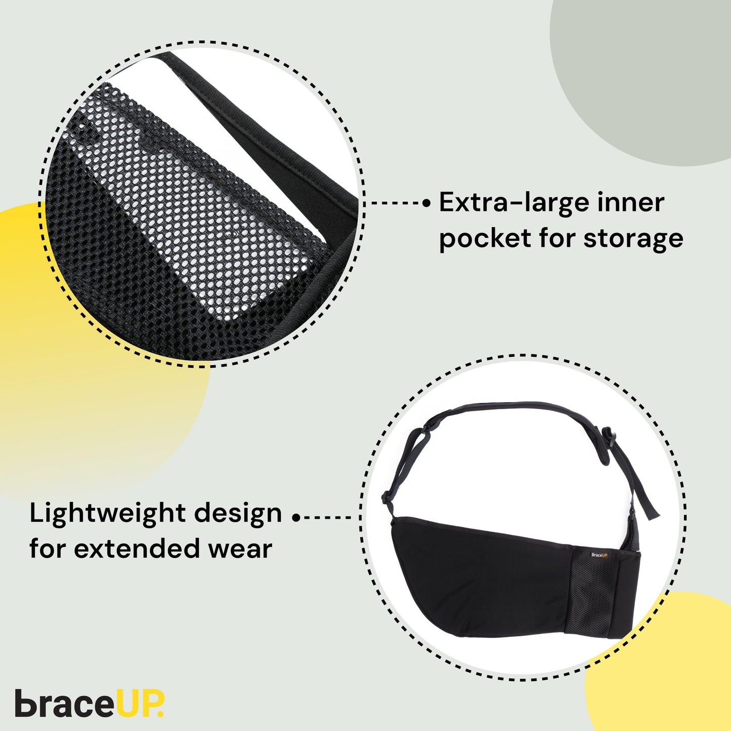 BraceUP Arm Sling for Shoulder Injury for Women and Men - Rotator Cuff Torn, Wrist and Elbow Surgery with Adjustable Padded Arm Support Strap