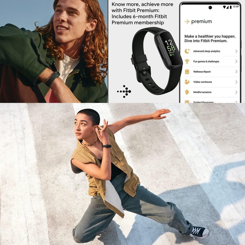 Fitbit Inspire 3 Fitness Tracker - Heart Rate & Sleep Tracking | Black, Includes Bands & Accessories