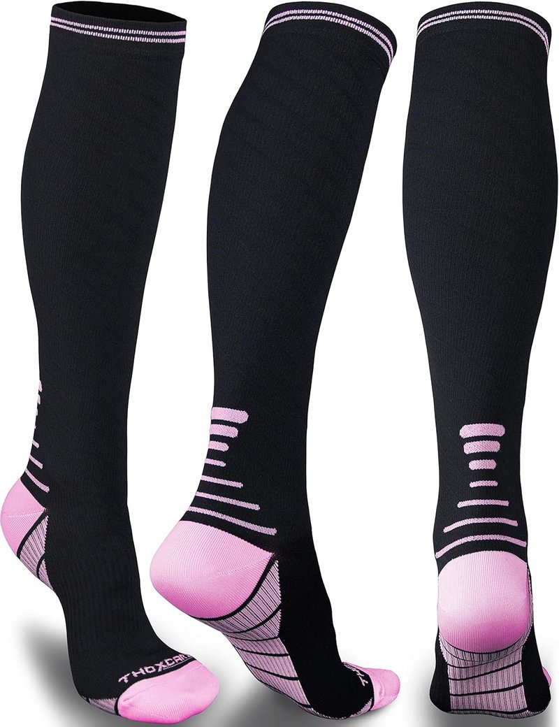 Compression Socks for Men & Women - 20-30 mmHg Knee High Support for Travel & Sports | 1 or 2 Pairs