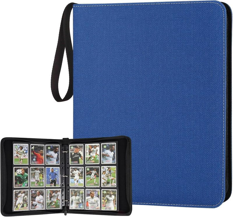 Germun 9 Pocket Card Binder - Premium Zip Trading Card Album for MTG, TCG & Sports Cards | 720 Double-Sided Pockets, Blue