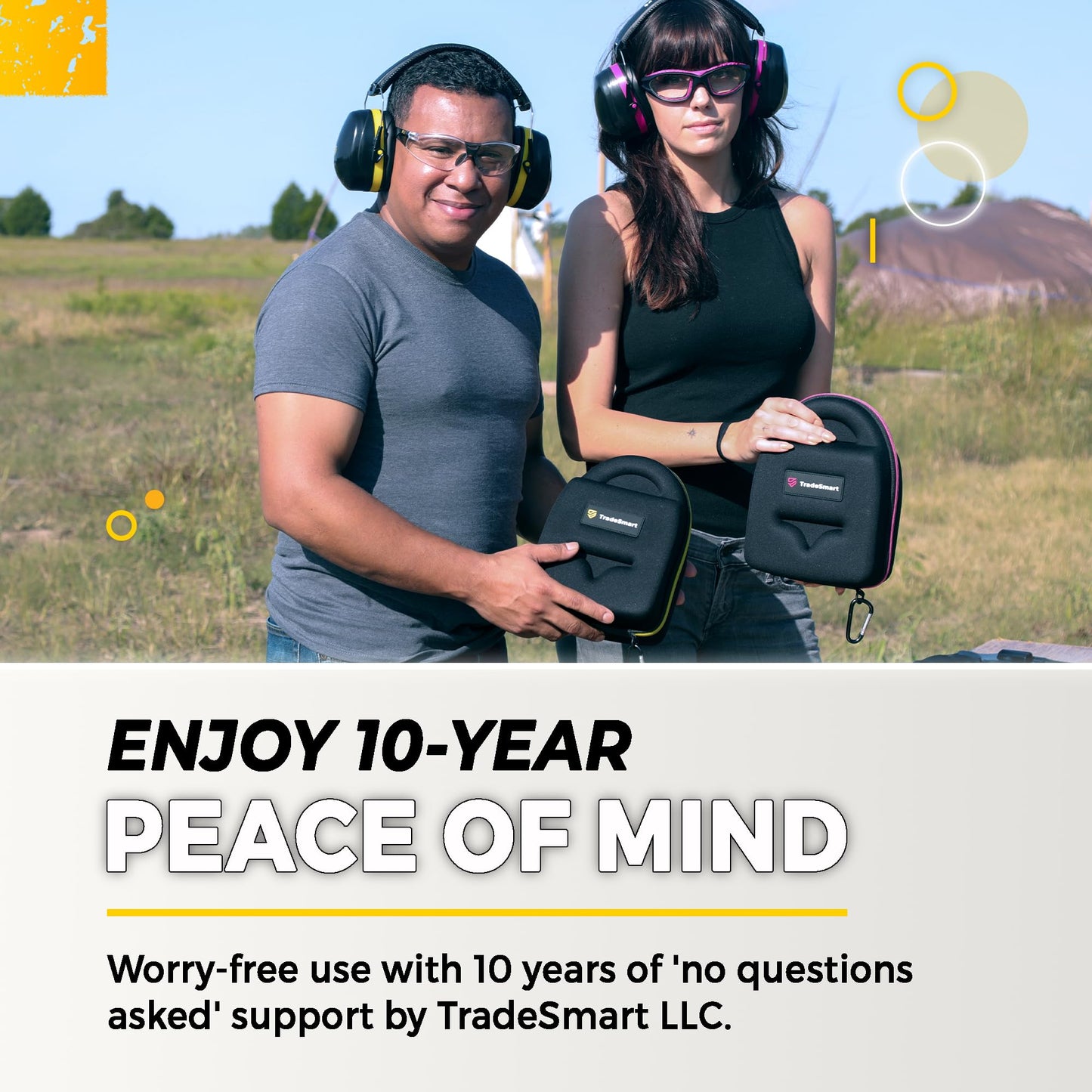 TradeSmart Shooting Ear & Hearing Protection NRR 28 Safety Earmuffs Yellow
