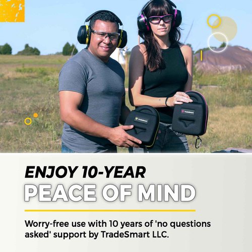 TradeSmart Gun Range Protection Duo Kit - Pink and Blue Shooting Eye and Ear Protection for Women and Men, U.S. Certified