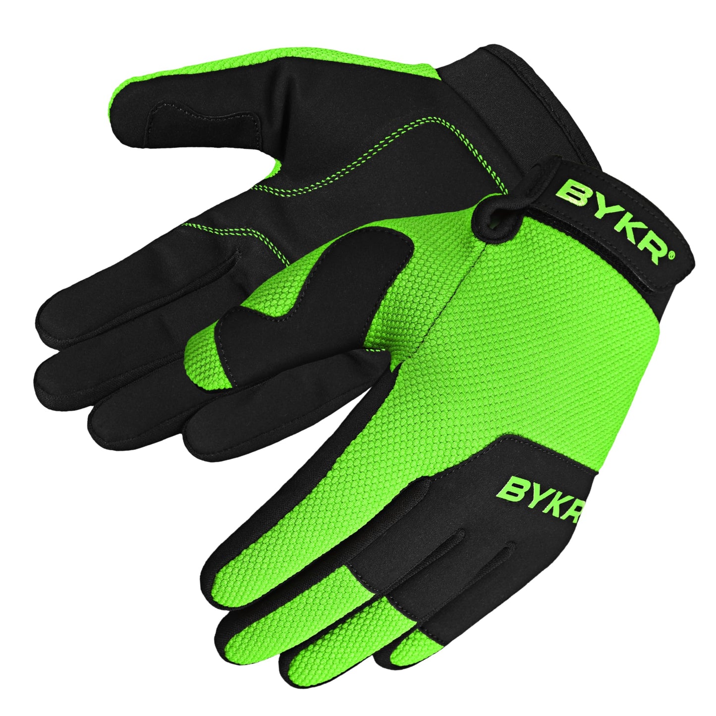 BYKR All-Weather Motorcycle Gloves for Men & Women – Protection for Dirt Bike, BMX, MX, and ATV Riding – FL Green M
