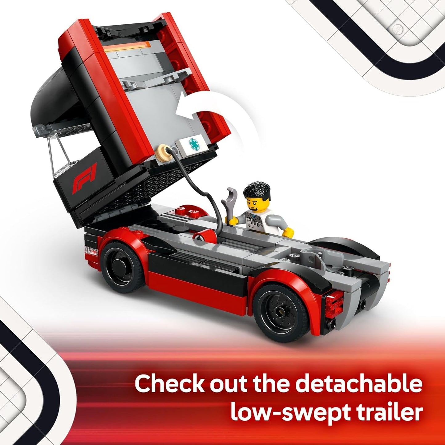 LEGO City F1 Truck & RB20 AMR24 Car Set - Building Toy for Kids Ages 8+ | Formula 1 Collectible Gift