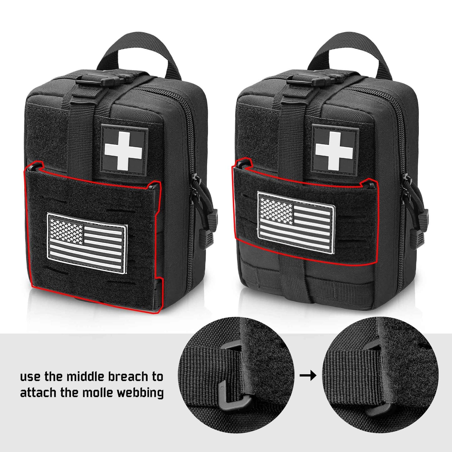 Molle Hook & Loop Tactical Pad Panel Attachment,2 Pack Laser Cutting Molle Patch Display Holder Adapter for Backpack