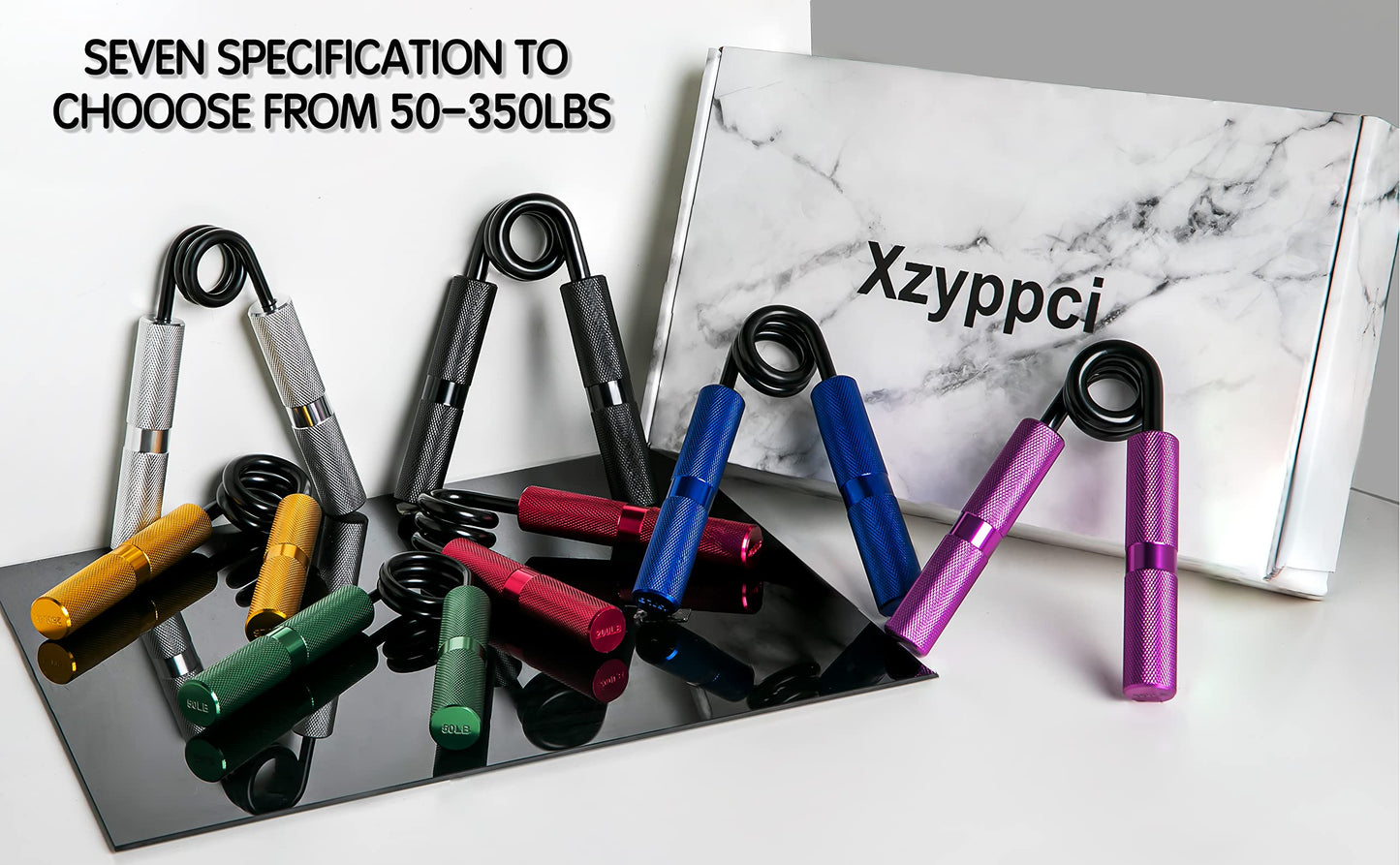 Xzyppci Hand Grippers,Grip Strengthener kit,Great Wrist & Forearm Exercise,for Home Office & Gym Use,for Beginners to Professionals (5 PCS)