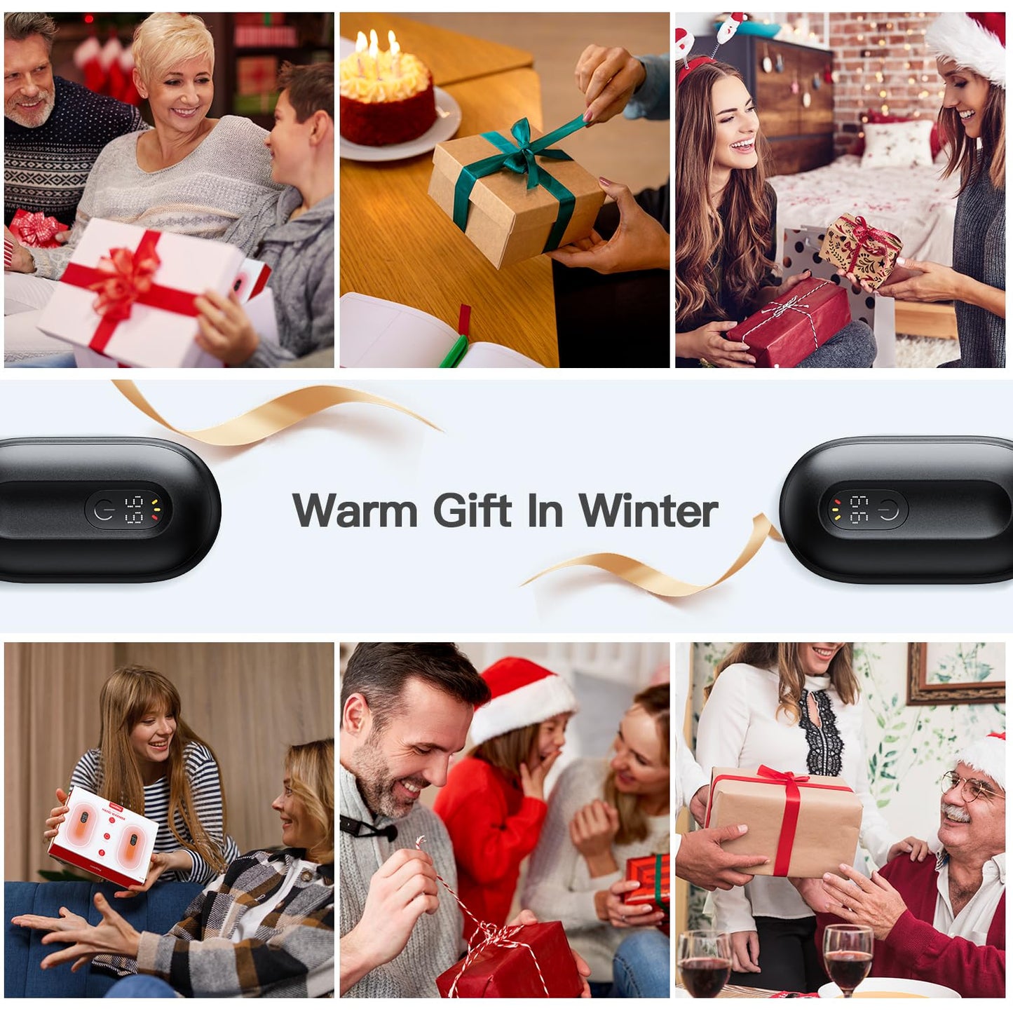 coldSky Hand Warmers Rechargeable 2 Pack, Magnetic Electric Hand Warmer with Digital Display, Reusable Handwarmers Heat Up to 140℉, Portable Pocket Heater Warm Gift for Outdoors, Camping, Hunting