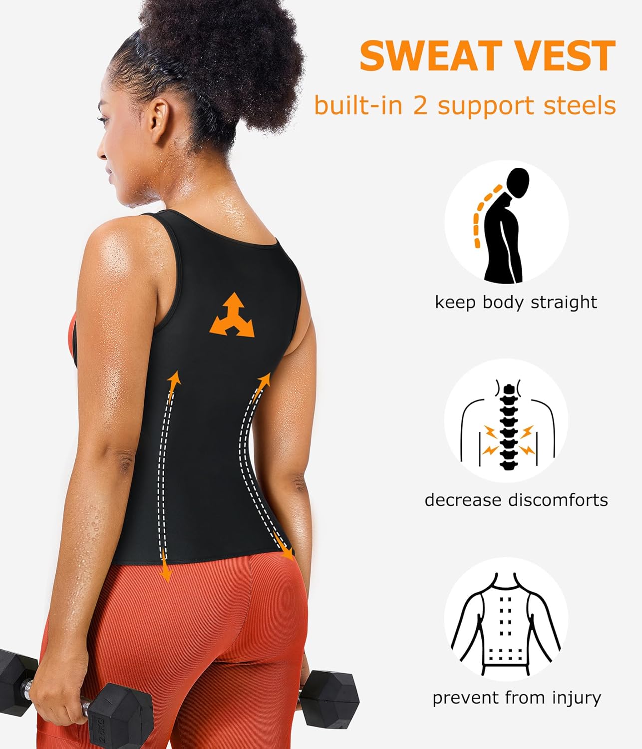 Sauna Sweat Suit for Women - Waist Trainer Workout Faja Body Shaper | Adjustable Fit, Lightweight Design