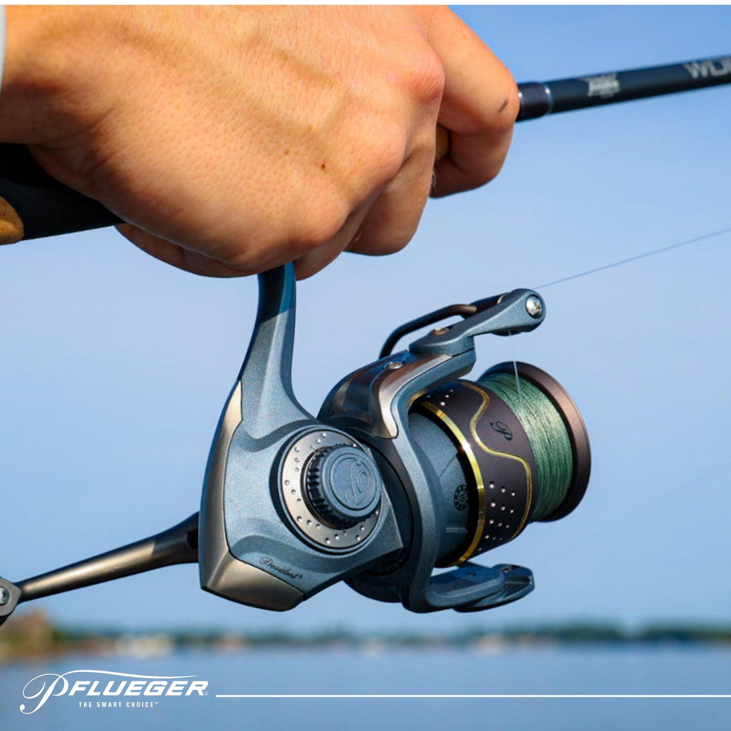 Pflueger 7' President Spinning Reel and Rod Combo, Medium, 1-Piece Graphite Rod, Size 35 Reel, Aluminum Spool