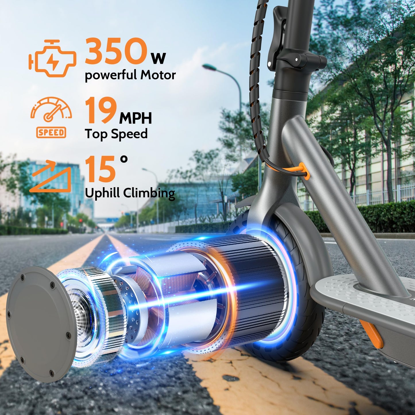 MAXSHOT Electric Scooter for Adults, 8.5/10/14" Tires, 19/22Mph, 350W/500W Motor, 21-28 Miles Range, Folding E-Scooter with Dual Suspension,APP(V1/SPRO/MAX/PRO/X1/X1PRO/PR)