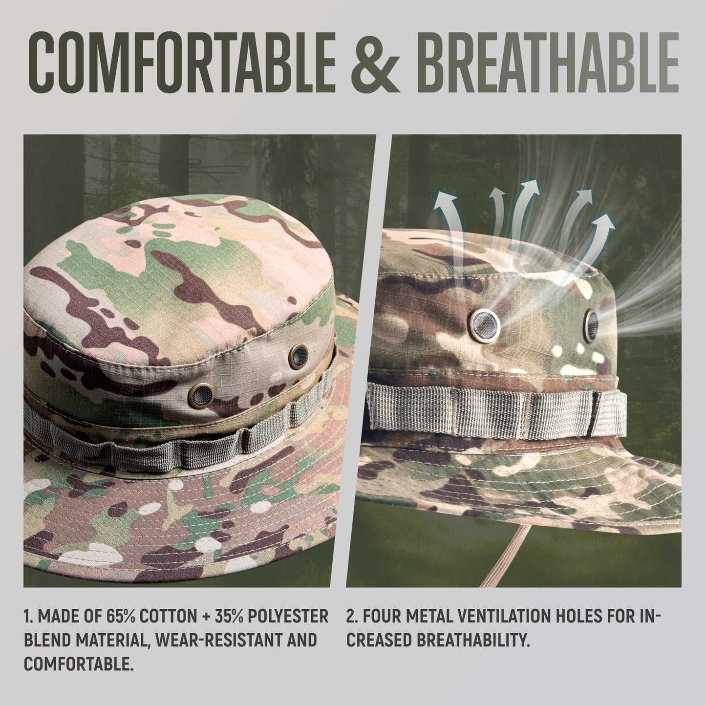 GLORYFIRE Military Tactical Boonie Hats for Men Women Hunting Fishing Outdoor Camo