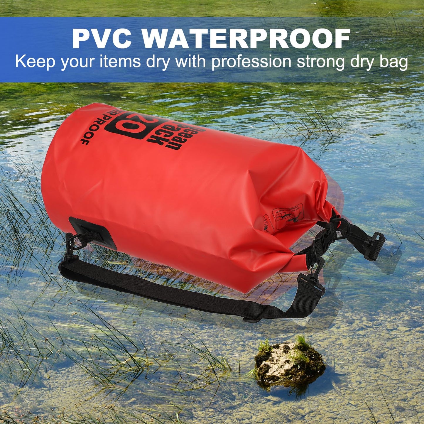 YELARXI Waterproof Dry Bag, 10L Fit for Women Men Water Proof Bags Lightweight Dry Storage Floating Backpack with Whistle for Travel Backpacking Boating Kayaking Camping (White)