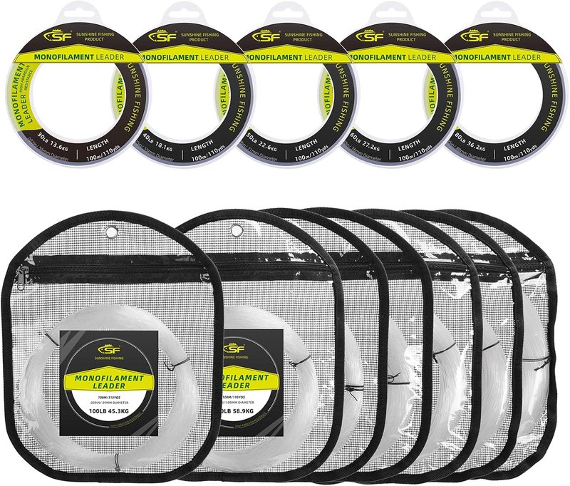 Monofilament Fishing Line - Clear 100M/500M | Durable Saltwater Leader Line 30LB-400LB