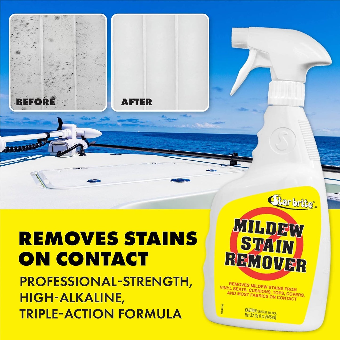 STAR BRITE Mold Stain Remover - Instant Mildew & Dirt Lifting Solution - 32 Oz