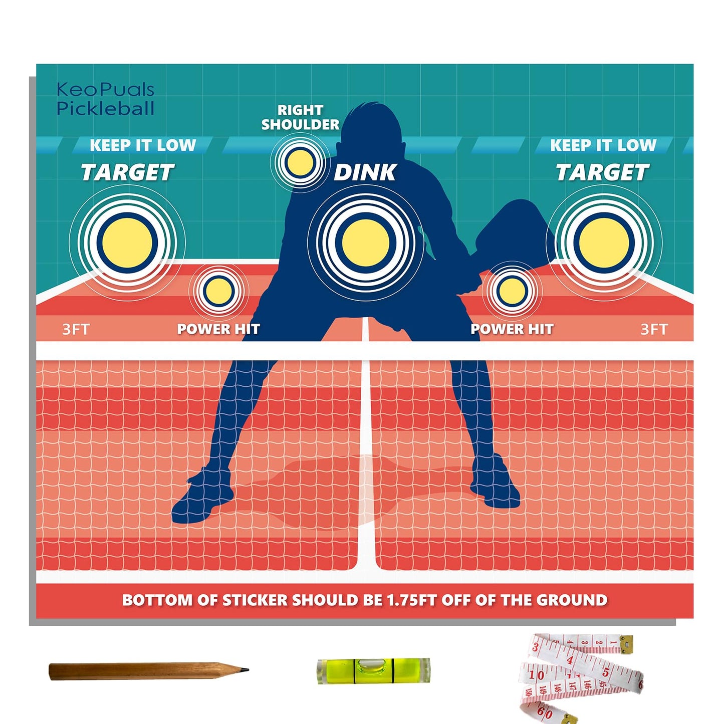 KeoPuals Pickleball Dink Pad - Training Wall Dink Pads for Practice