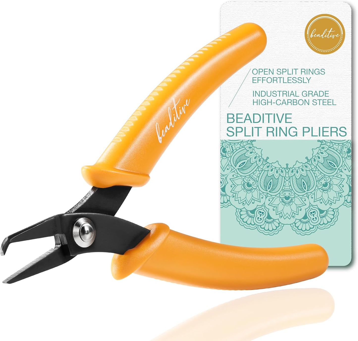 Beaditive Split Ring Pliers - High-Carbon Steel Jewelry Making Tool | 5-Inch Honeycomb Design