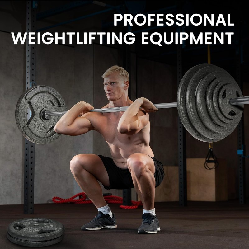 Fitvids 2 Inch Olympic Barbell Bar, 7 Feet Bar with Collar for Home Gym Strength Training, weight lifting, Bench Press, 700 LB Capacity