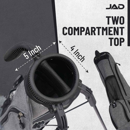 Sunday Golf Bag - Premium Everyday Sunday Golf Bag with Stand for Men, Women and Ladies, Ultra Lightweight, Easy to Carry Pitch n Putt Carry Bag (Grey)