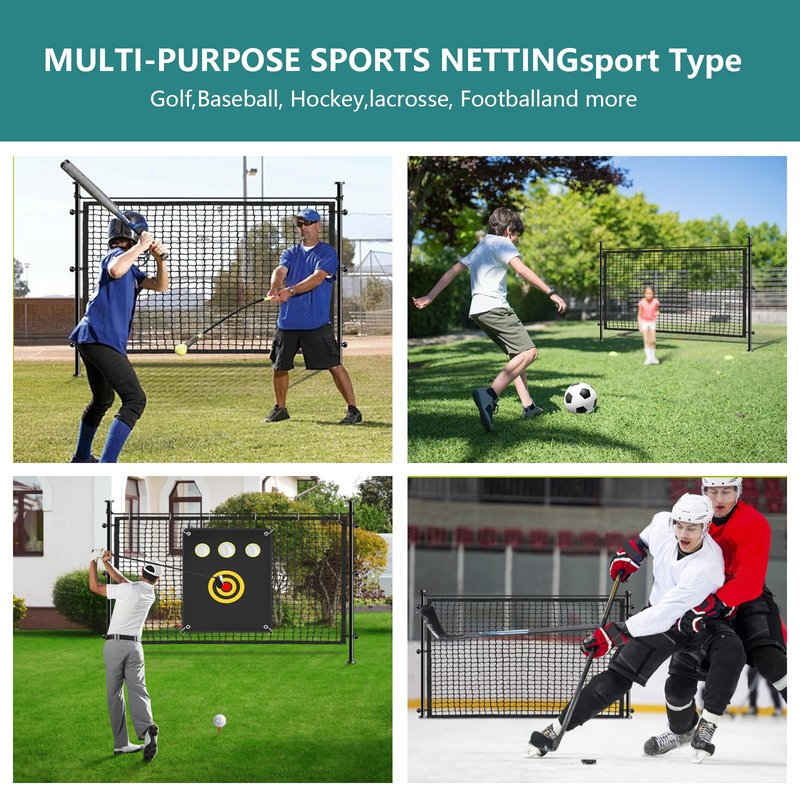 Golf Net Sports Netting Set - 10 x 10ft Practice Net with Target Fabric Rope Rings, Heavy Duty Sports Practice Barrier for Backyard,Indoor, Great Gift for Men/Women/Golf Lovers
