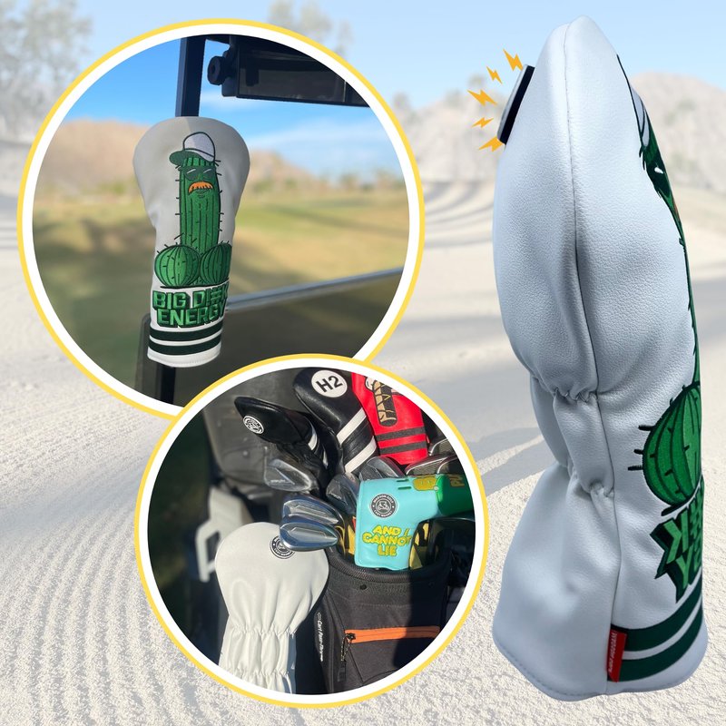 Funny Golf Club Covers Big Dick D!#K Energy Driver Headcover with Madson Golf Cart Magnet for securing Head Covers, Golf Accessories for Men, Golfer Golf Gifts for Men (White - Big D!#K Energy)