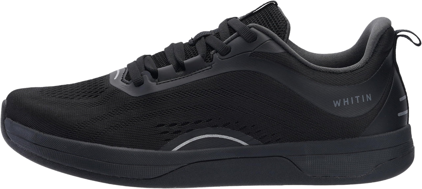 WHITIN Women's Zero Drop Wide Toe Box Road Running Shoes Width Size 11 Lightweight Slip Resistant Tennis Training Walking Sneaker Female 43 All Black