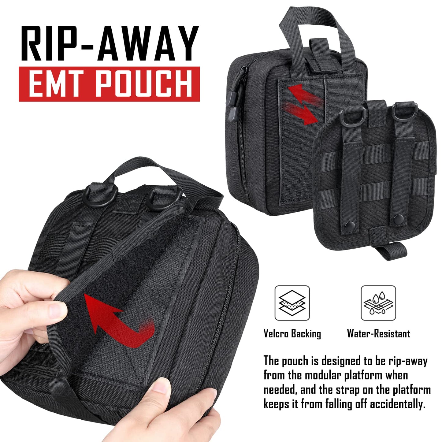 LIVANS 1000D First Aid Bag Empty Medical Ifak Pouch Molle EMT Pouches Rip-Away Tactical Military Trauma Emergency Medic Bag