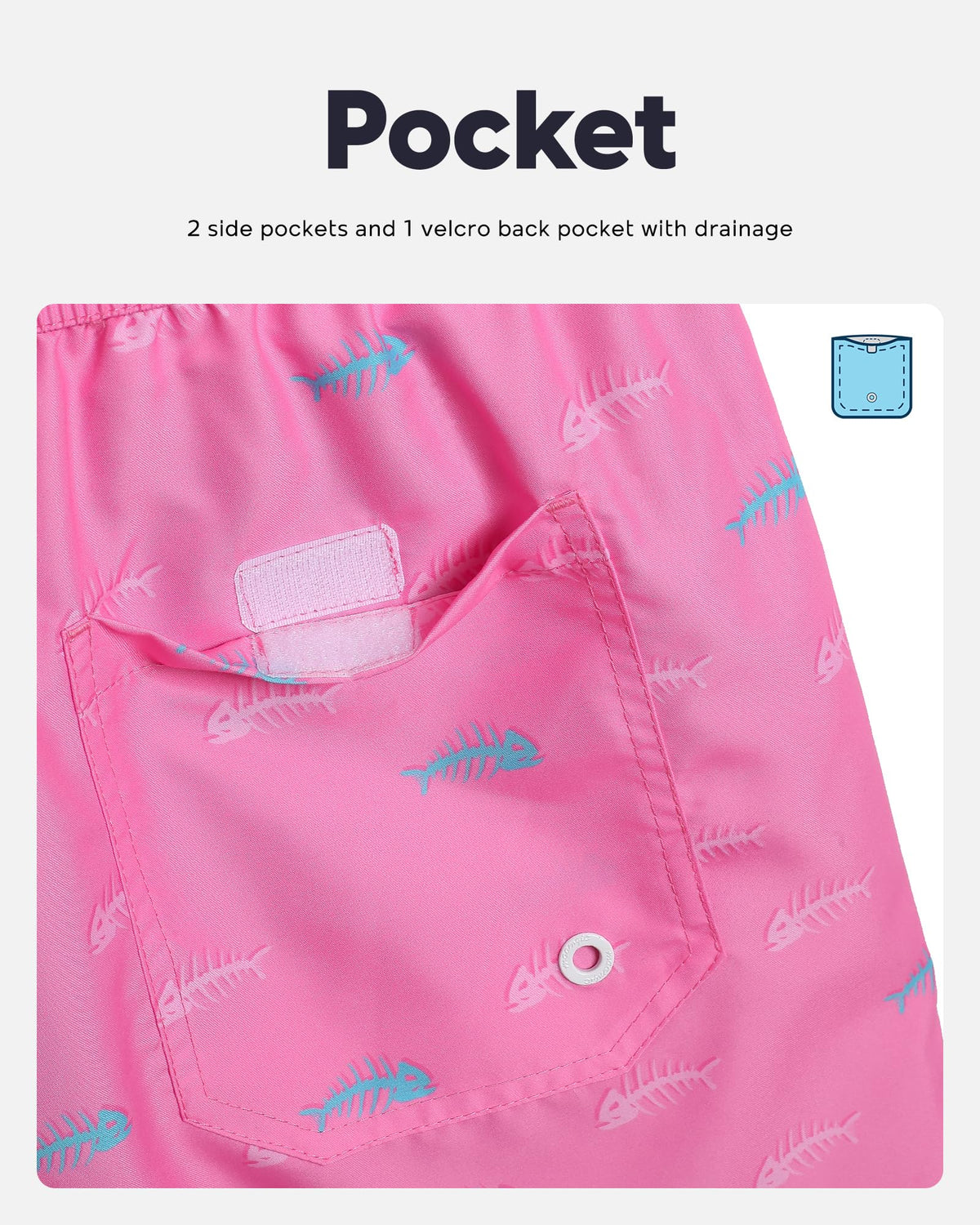 maamgic Mens Swim Trunks Quick Dry Swim Shorts with Mesh Lining Funny Swimwear Bathing Suits 7inch Pink Shark X-Large